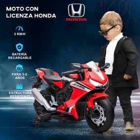 Moto Elettrica per Bambini con Licenza Honda CBR 1000RR 6V Velocità 3km/h Rosso...