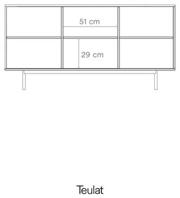 Cassettiera bassa nera 159x80 cm Sierra - Teulat