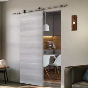 Porta scorrevole Corn in mdf grigio, L 92.5 x H 211.5 cm, con binario Toledo Reversibile
