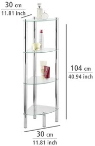 WENKO 15852100 - Scaffale YAGO 30x104 cm acciaio inox/argento/trasparente
