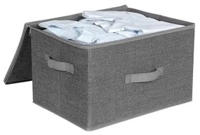 Set di 3 scatole portaoggetti con cerniera CURAN, grigie