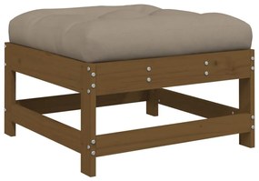 Poggiapiedi giardino con cuscini 2pz legno massello pino miele