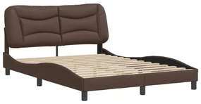 Giroletto con testiera marrone 140x200 cm in similpelle