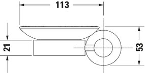 Duravit 99174600 - Portasapone da parete D-CODE, sinistro, nero opaco