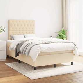 Giroletto A Molle Con Materasso Crema 120x200 Cm İn Tessuto /
