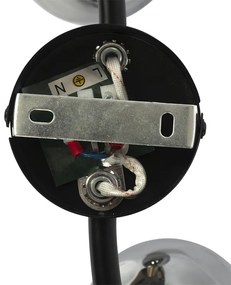 Plafoniera Art Déco vetro fumé nero con ottone 2 luci - VIDRO