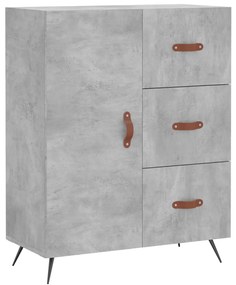 Credenza grigio cemento 69,5x34x90 cm in legno multistrato