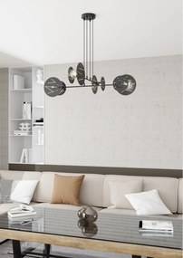 Lampadario a sospensione in acciaio XOTIC 4 nero 4xE27