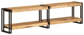 Mobile Porta Tv 160x30x40 Cm İn Legno Massello Di Mango /