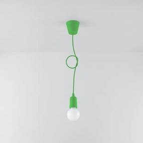 Lampadario su filo DIEGO 1xE27/60W/230V verde