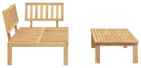 Set divani pallet da giardino 2pz in legno massello di acacia