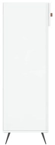 Scarpiera Bianco Lucido 60x35x105 cm in Legno Multistrato