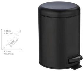 Cestino nero , 5 l Leman - Wenko