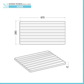 Asse lavapanni per vasca in resina da 75 cm in legno di pino verniciato