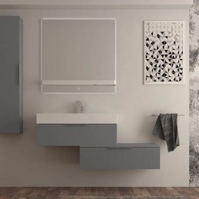 Cassetti in truciolare Modula BADEN HAUS L 90 x L 45 cm grigio nuvola frontale plisse