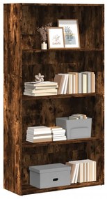 Libreria Rovere Fumo 80x30x152 Cm İn Legno Multistrato /