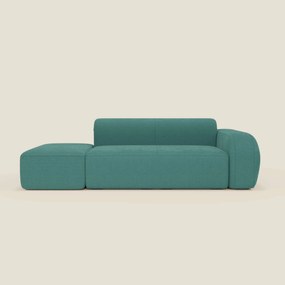 BonBon Divano modulare componibile – Composizione con pouf terminale in tessuto smacchiabile T23 verde acqua