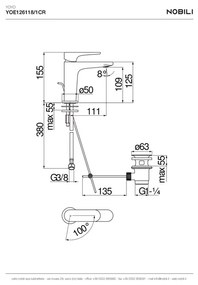 Rubinetto Miscelatore Monocomando Lavabo A Risparmio Energetico Cromato Yoyo Nobili