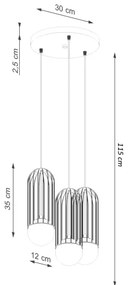 Sollux SL.1335 - Lampadario a sospensione con filo BRINA 3xG9/8W/230V bianco