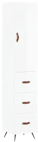 Credenza 34,5x34x180 cm in legno multistrato bianco lucido