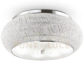 Pasha' lampadario da soffitto 14 luci attacco e14 con cristalli cromo