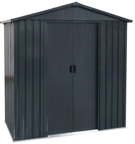 Casetta da giardino in acciaio antracite 1.1 x 1.9 m, superficie esterna 1.8 m² e spessore parete 0.3 mm, senza pavimento porta scorrevole, NATERIAL Etna