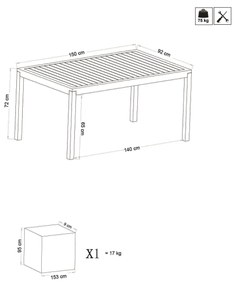 OMEN - tavolo da giardino in alluminio