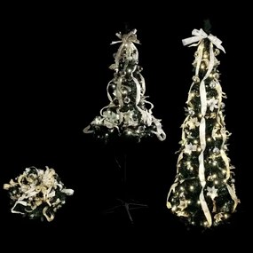 Aigostar - Albero di Natale LED da esterno 150 LED/230 V 1,8 m IP44 bianco/oro luce fredda