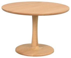Tavolino rotondo in rovere decorato in colore naturale 60x60 cm Hobart - Rowico