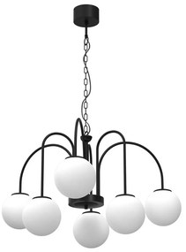 Lampadario a sospensione con catena CAMBRIDGE 6xE14/60W/230V nero