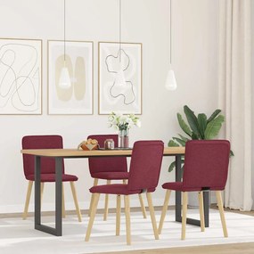 Sedie Da Pranzo 4 Pz Rosso Vino İn Tessuto /