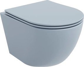 Mexen Lena wc sospeso Rimless con sedile a chiusura rallentata slim, duroplast, grigio-blu opaco - 30224069