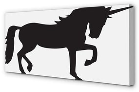 Stampa quadro su tela Unicorno nero 100x50 cm