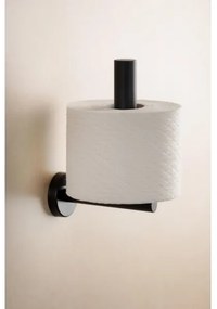 WENKO 24262100-Portarotolo per carta igienica BOSIO BLACK 8x18 cm acciaio inossidabile/argento