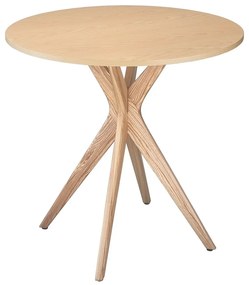 Tavolo da pranzo rotondo con piano effetto frassino ø 80 cm Jubi – Ragaba