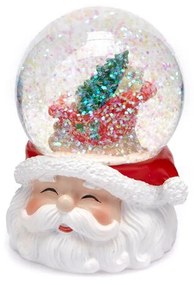 Sfera di vetro con neve Babbo Natale slitta 9x7 cm