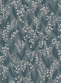 Sandberg Tapete Liljekonvalj - Indigo Blue