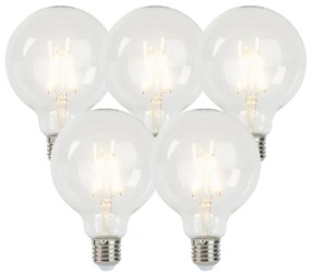 Set di 5 lampadine LED dimmerabili E27 G95 5W 470lm 2700K
