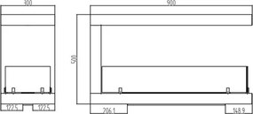 Camino a bioetanolo da incasso Trifacciale biocamino 3 Lati 90x50 cm MARATEA 90
