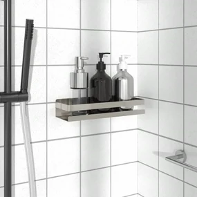 Mensola Per Doccia 30x10x6 Cm İn Acciaio Inox 304 Spazzolato /