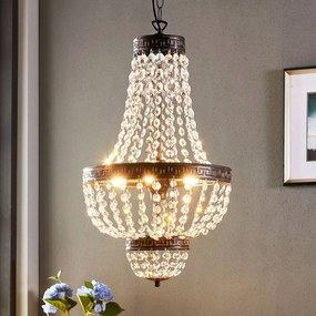 Lampada a sospensione in cristallo Jorve Lindby, dimmerabile, Chiaro / Trasparente, Soggiorno / Sala da pranzo, Cristallo, Antico, Lampada a sospensione