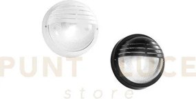 Applique turtle bianca tonda con palpebra in vetro ip54 1 luce atta...