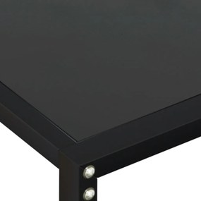 Tavolo consolle nero 180x35x75,5 cm in vetro temperato