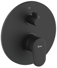 Rubinetto per doccia getto laminare cristallino ad incasso monocomando PLANO nero opaco HUBER