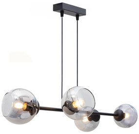 Lampadario a sospensione con filo LATIL 4xE27/60W/230V nero