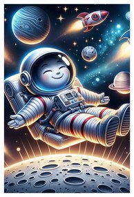 Quadro su tela – Astronauta felice nello spazio