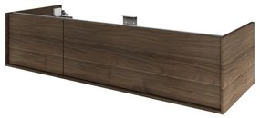 Mobile da bagno sospeso sotto lavabo L 135 x H 32 x P 48 cm noce satinato, 2 cassetti SENSEA Neo Frame