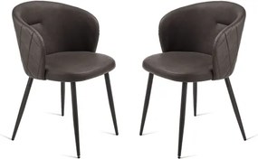 Sedia in ecopelle Marrone e sruttura in metallo SLANG 2 sedie