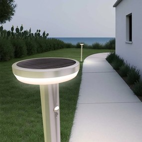 Paletto da giardino Solare con Sensore Movimento 80cm in Acciaio Colore Bianco Naturale 4.000K