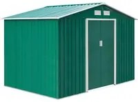 CASETTA BOX PORTA ATTREZZI CAPANNO GIARDINO BASE E DOPPIE PORTE SCORREVOLI 277195192cm IN ACCIAIO VERDE OUTSUNNY 845-031GN